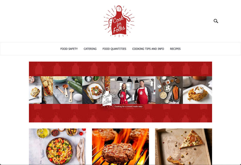 Cook for Folks website homepage